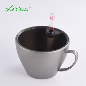Leizisure Deskpot <span class=keywords><strong>de</strong></span> taza <span class=keywords><strong>de</strong></span> café <span class=keywords><strong>de</strong></span> plástico forma <span class=keywords><strong>de</strong></span> flor olla taza suculenta planta crecer Gran taza <span class=keywords><strong>de</strong></span> té plantador - Product Image 2