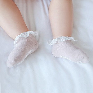 Printemps et été nouveau plastique antidérapant bébé fleur chaussettes Double <span class=keywords><strong>aiguilles</strong></span> bouche lâche nouveau-né enfants chaussettes de sol bateau court donc - Product Image 5