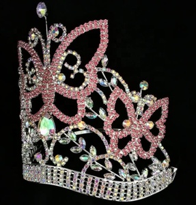الحيوان فراشة ملونة من حجر الراين للتزيين تيارا للأطفال تاج فخم - Product Image 2