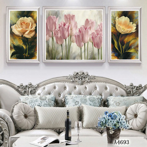 Arte hecho a mano para decoración de sala de estar, <span class=keywords><strong>realismo</strong></span>, pintura al óleo de flores, 100% - Product Image 2