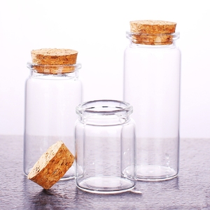 Tubes à fond plat <span class=keywords><strong>en</strong></span> <span class=keywords><strong>verre</strong></span> de 37mm, <span class=keywords><strong>avec</strong></span> bouchons de <span class=keywords><strong>liège</strong></span>, 6 pièces - Product Image 3