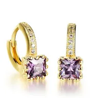 custom design Italian style jewelry gemstone earring drop artificial zircon crystal settings Korean style earrings