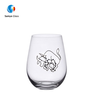 Stemless tops de Constellation wine drinking glass cup <span class=keywords><strong>egg</strong></span> shape water milk glass cup with handle - Product Image 3