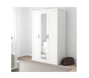 Schlafzimmer Kleidung Schrank Organisatoren MDF Moderne stilvolle Holz schränke Almirah mit 3 Türen und Spiegel für Schlafzimmer