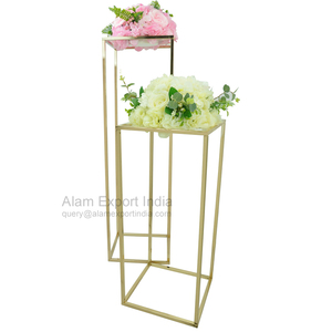 Vintage nueva llegada gran oferta oro acabado Mesa flor soporte decorar Metal hierro alto soporte para boda decorar decoración del hogar - Product Image 1