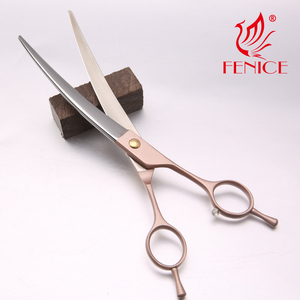 Fenice oro rosa tensión tornillo curva <span class=keywords><strong>de</strong></span> aseo <span class=keywords><strong>de</strong></span> <span class=keywords><strong>mascotas</strong></span> tijeras perro salón - Product Image 5