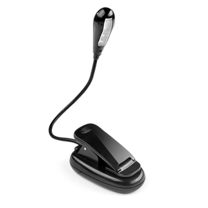 Ningbo Goldmore portátil de alta calidad Flexible 4pcs blanco Clip para LED Lámpara de lectura Libro Negro Luz