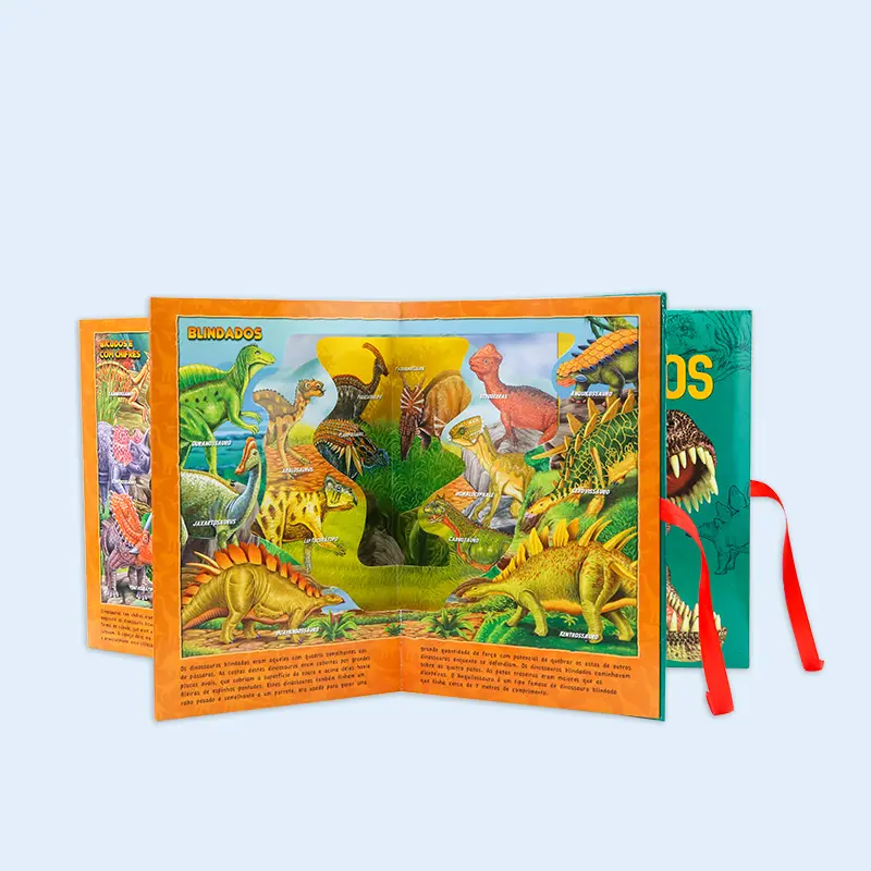 3D Casebound lazer kesim dinozor hikaye kitabı baskı İncil üç boyutlu kitap