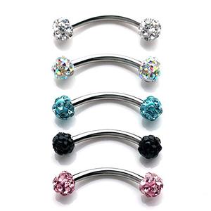 Multi Crystal-bolas de Ferido 316L, acero quirúrgico, <span class=keywords><strong>Piercing</strong></span> <span class=keywords><strong>falso</strong></span>, curva, anillos para cejas - Product Image 2