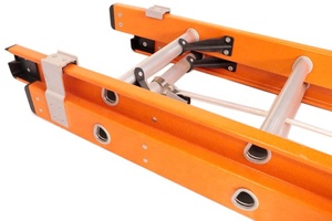 Scala Telescopica in Vetroresina FRP con 2x7 Gradini, Doppi Ganci, Capacità di Carico 150kg per Uso Elettrico - Product Image 6