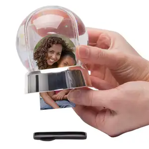 Mini foto Snow Globe inserisci foto su Base d'argento per visualizzare un ritratto di scuola o una foto di famiglia