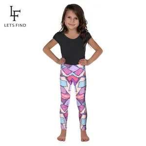 Wholesale 92% polyester 8% spandex nach snippets gedruckt hohe taille kinder yoga leggings