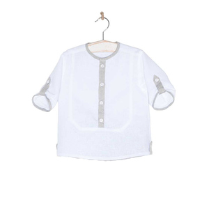 Guangzhou Fabricant Chemise en <span class=keywords><strong>lin</strong></span> blanc élégant pour garçons 40 ans Usine professionnelle de vêtements pour enfants personnalisés - Product Image 2