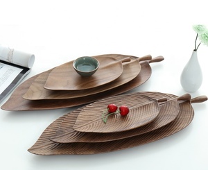 <span class=keywords><strong>Assiette</strong></span> à dessert créative, écologique, élégante, <span class=keywords><strong>en</strong></span> noyer noir naturel, fabriquée à la main, 25*12 cm, <span class=keywords><strong>en</strong></span> <span class=keywords><strong>forme</strong></span> <span class=keywords><strong>de</strong></span> <span class=keywords><strong>feuille</strong></span>, aux couleurs vives - Product Image 4