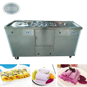 Usine directe en acier inoxydable double rond congélation pan plat frit machine à crème glacée pour l'australie - Product Image 3