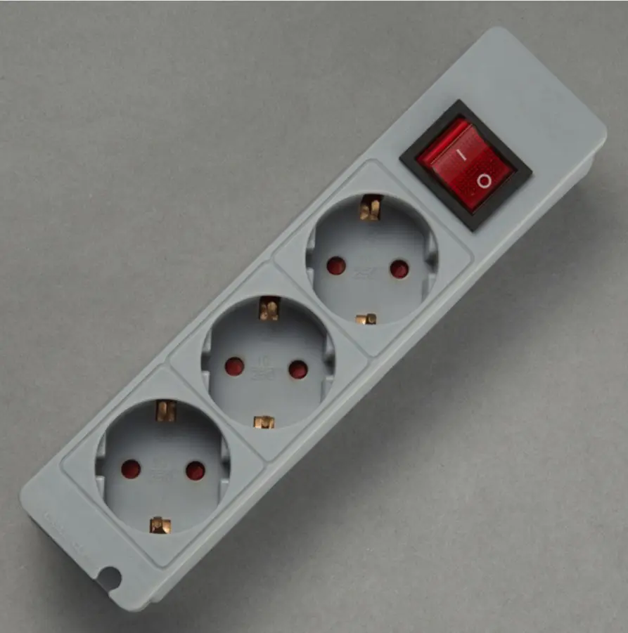 german type 3-6ways socket with on off switch/ 3-6ways power strip/220v power strip