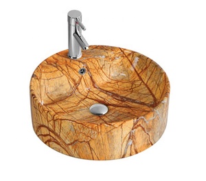 Grano de madera de Pakistán de antiguo Baño de piedra lavabo de cerámica lavabo - Product Image 5
