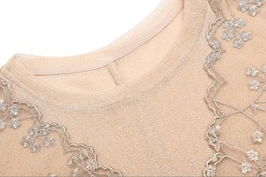 Camicette Casual da <span class=keywords><strong>donna</strong></span> eleganti estive a fiori in Organza di <span class=keywords><strong>seta</strong></span> ricamate a maniche corte con scollo Casual di ultima concezione <span class=keywords><strong>camicie</strong></span> Casual Skinny - Product Image 3
