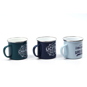 <span class=keywords><strong>Tazza</strong></span> di smalto a sublimazione personalizzata in acciaio da campeggio <span class=keywords><strong>tazza</strong></span> di metallo in metallo da caffè bianco - Product Image 2
