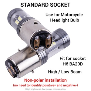 Bóng Đèn Led Thay Thế <span class=keywords><strong>H6</strong></span> BA20D Đèn Pha Xe Máy Đèn Pha Xe Máy Chùm Sáng Cao/Thấp 12V DC 6000K <span class=keywords><strong>Xenon</strong></span> Màu Trắng - Product Image 2