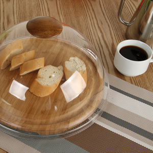Vassoio per <span class=keywords><strong>biscotti</strong></span> di natale eco-friendly per torta di legno con coperchio a cupola trasparente creativo a prova di polvere per matrimonio e compleanno - Product Image 6
