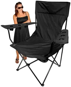 Yüksek geri farklı renk malzemeleri dış mekan mobilyası katlanabilir plaj katlanır kamp sandalyesi