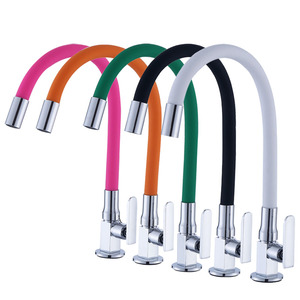Jooka polaco cromo cuello largo color flexible <span class=keywords><strong>manguera</strong></span> solo frío fregadero <span class=keywords><strong>grifo</strong></span> de <span class=keywords><strong>cocina</strong></span> - Product Image 1