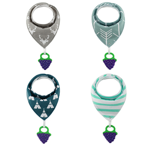 Bavoir en 100% coton avec anneau de dentition, Bandana, personnalisé, pour bébé - Product Image 3