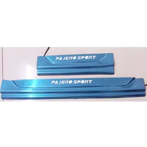 WCS Front Rear Sill Scuff Plate LED Light Accessories For MITSUBISHI Pajero Sport Car Guards Threshold