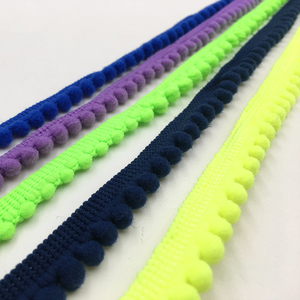 ผ้าลูกไม้ปอมปอม1ซม. 10มม. ทำจากผ้าฝ้าย100% มี20สี - Product Image 4