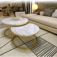 Mesas redondas de mármol para comedor, mesas de centro de lujo de buena calidad