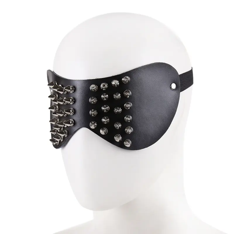 Leder sexy Bondage coole Punk Augen maske mit Niet Sexspielzeug