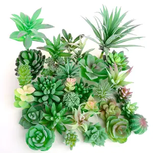 Mini flores de plástico decoradas, acessórios de decoração de flores de plástico de 4-9 cm, suculentas artificiais