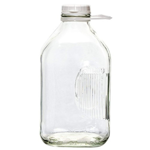 Botellas de Vidrio para Leche de 1/2 Galón y Caja de Transporte Metálica - Product Image 1