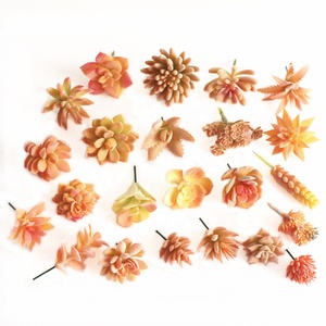 FAI DA TE Giallo colorful Floccaggio artificiale teste di fiore Artificiale <span class=keywords><strong>succulente</strong></span>