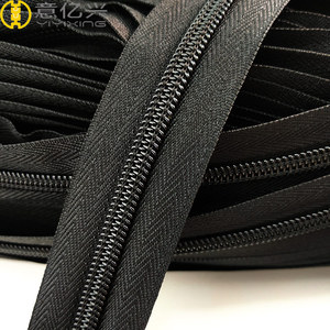En gros Faite sur commande de Haute Qualité #5 Noir En Nylon À Longue Chaîne Glissière Bobine Rouleau Pour Vente - Product Image 3