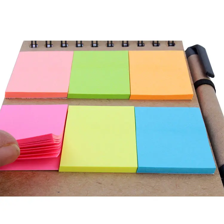Conveniente Colorido material de Escritório Nota Pegajosa Notebook Almofadas De Memorando Nota Pegajosa