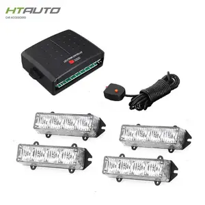 HTAUTO 24W Red Blue LED Grille Emergency Car led Strobe Light Kit