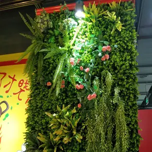 植物类型防紫外线和防火人造黄杨木垫草对冲花园装饰户外墙 decore 塑料植物室外