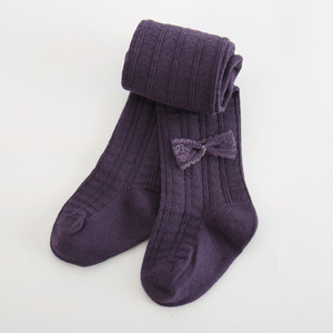 Top Qualité Stock Prêt à Expédier Doux Coton Peigné Longs Bas Chaussettes Double <span class=keywords><strong>Aiguilles</strong></span> Arc Fille Bébé Enfants Collants - Product Image 5