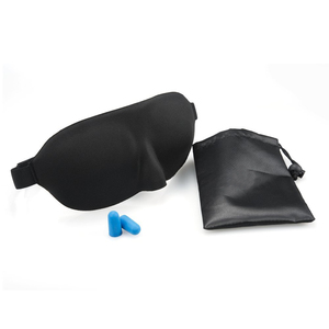 Negro dormir máscara padded Shade Sleep Blindfold con tapones - Product Image 5