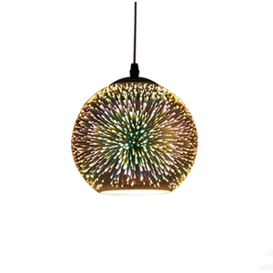 Bronze Argent Or 3d led Feux D'artifice effet Moderne Boule de Verre Pendentif Lumière - Product Image 1