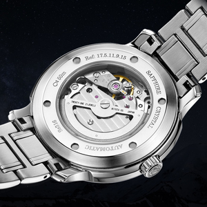 <span class=keywords><strong>Orologio</strong></span> da Polso Unico con Mappa del Mondo <span class=keywords><strong>Blu</strong></span> in Acciaio Inossidabile Resistente all'Acqua per Uomo Movimento Meccanico <span class=keywords><strong>Automatico</strong></span> Giapponese Miyota per 17511 - Product Image 5