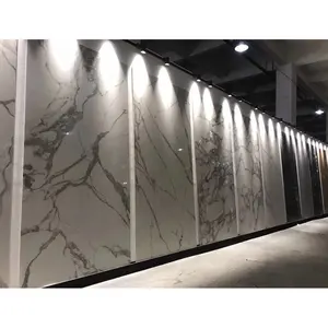 Chinês exporter1800 3000 banheiro brilhante cerâmica grande formato calacata corpo inteiro fino branco porcelana polido