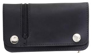 <span class=keywords><strong>Portefeuille</strong></span> à trois plis pour hommes, anti-RFID, Vintage, Long Style, en cuir de vache, Grain supérieur, chaîne en acier - Product Image 2