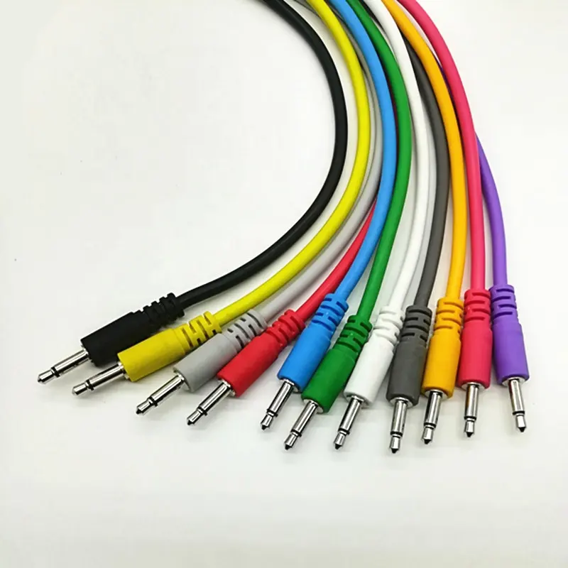 Free probe Best qualität Colorful 3.5mm eurorack kabel 3.5mm TS mono zu 3.5mm mono patch audio kabel für modulare synthesizer
