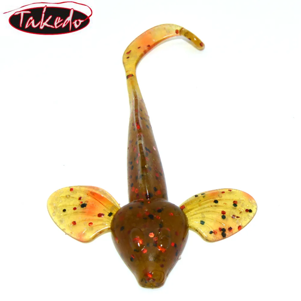 TAKEDO fishing bait HG05A 90mm 4.6g unique grub tail screw 3D soft fish body musky worm soft plastic fishing lures bass lure