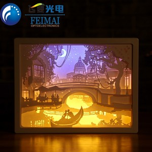 3D Lumière Ombre Papier Sculpture <span class=keywords><strong>Lampe</strong></span> <span class=keywords><strong>De</strong></span> <span class=keywords><strong>Chevet</strong></span> Cadre <span class=keywords><strong>Photo</strong></span> Veilleuse - Product Image 5