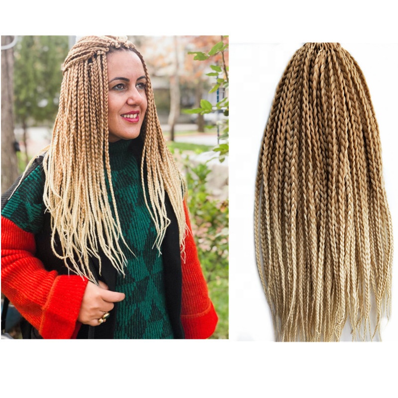 Offre Spéciale Synthétique 3s boîte Tresses Crochet Extension de Cheveux 14-18 "22 brins brun Blond Ombre Tressage Cheveux