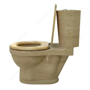 定制米色石灰华大理石石材地板站立卫生厕所厕所